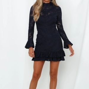 Hello Molly Fleur-De-Lis dress navy